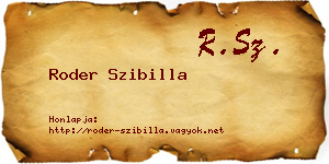 Roder Szibilla névjegykártya